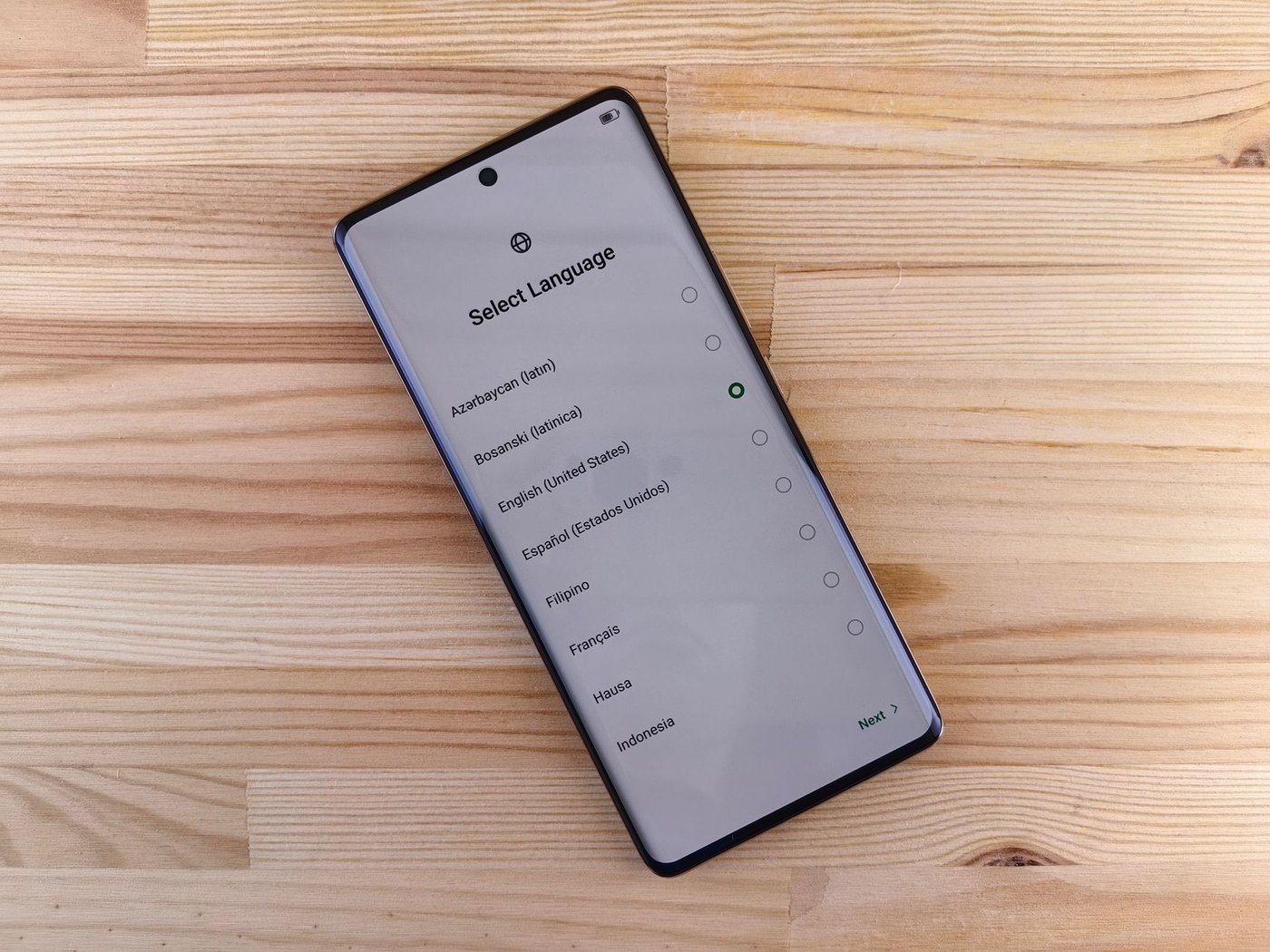 スマートフォンの設定画面